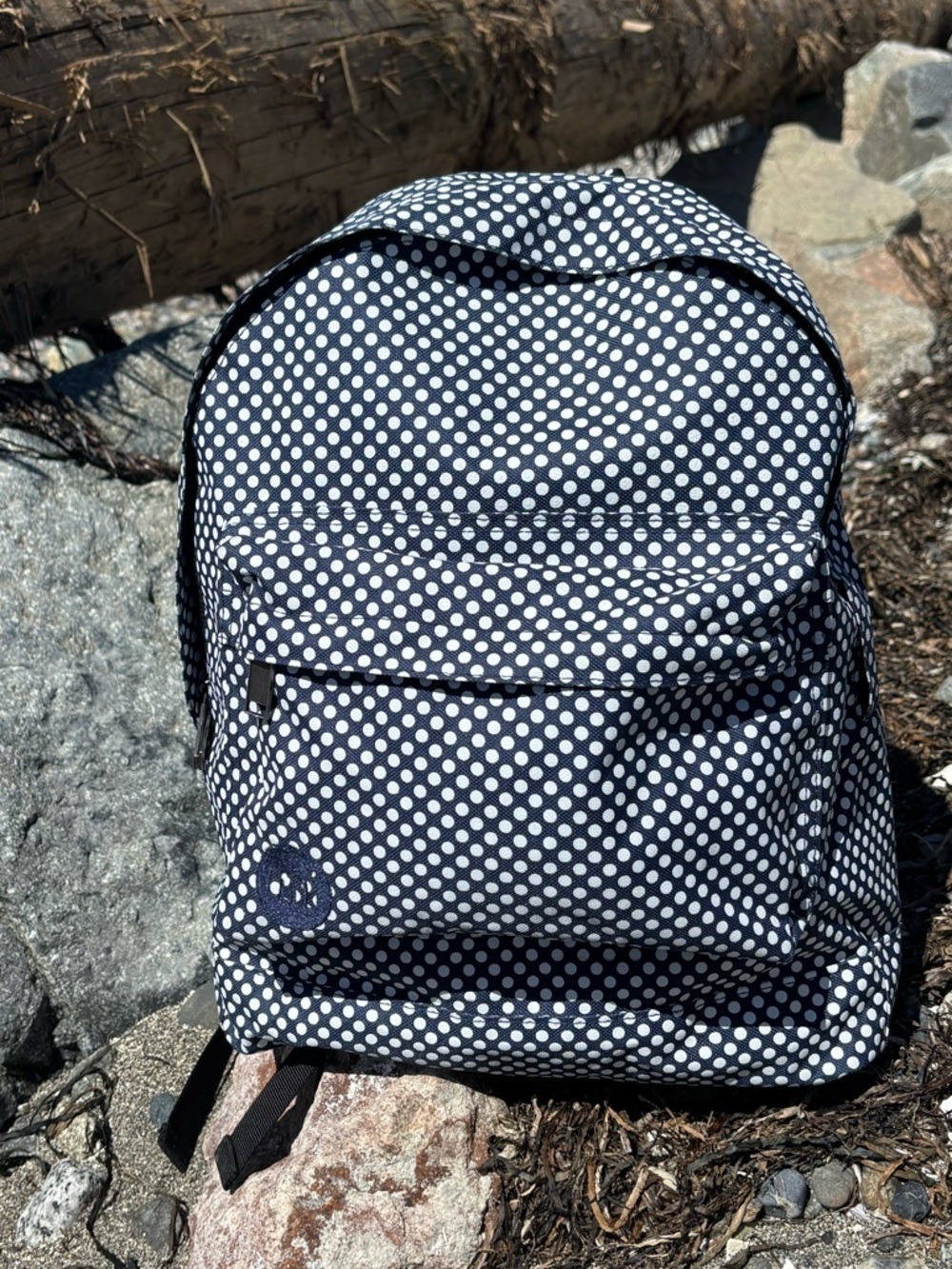 Mi-Pac Polka Dot Navy Backpack • Laptop Bag • Water-Resistant Travel • School - Picture 5 of 16